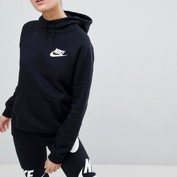 Nike Black Fleece Funnel Neck Hoodie - Picture 3 of 7